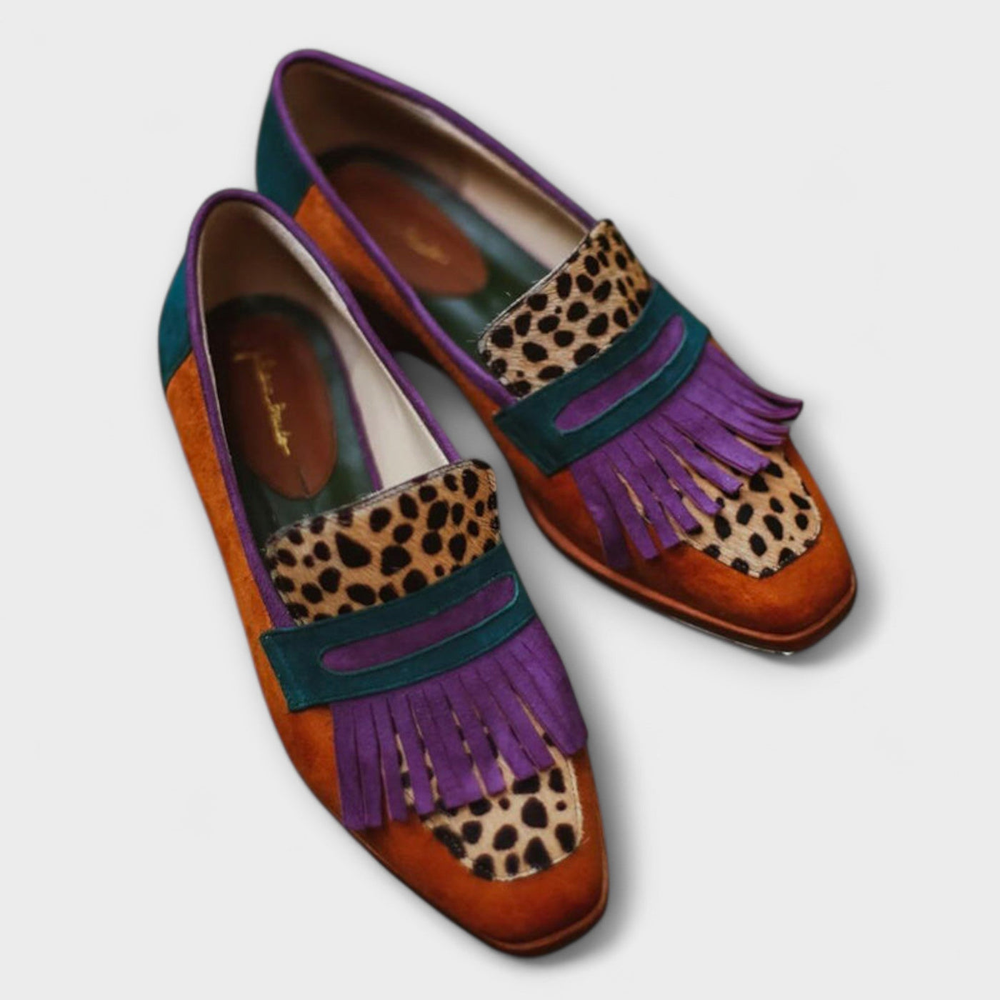 Maison Aorelle™ | Mocassins Marron à Imprimé Léopard