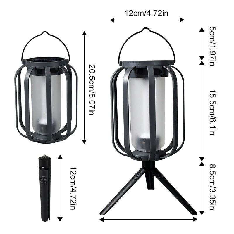LumiFlamme™ - Lampe avec effet de flamme réaliste – Rechargeable via USB & énergie solaire