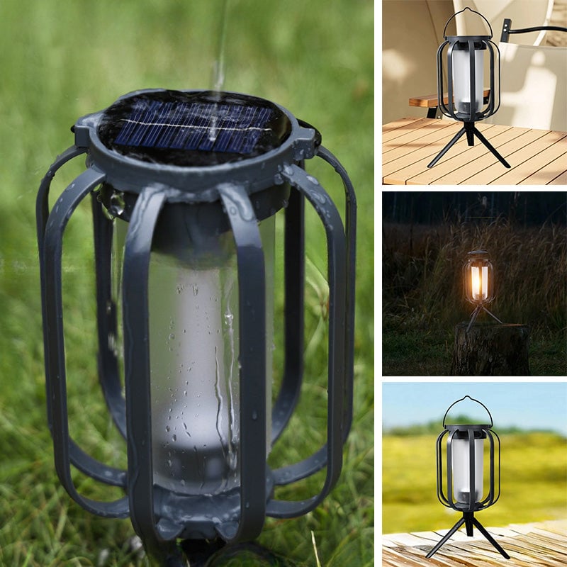 LumiFlamme™ - Lampe avec effet de flamme réaliste – Rechargeable via USB & énergie solaire
