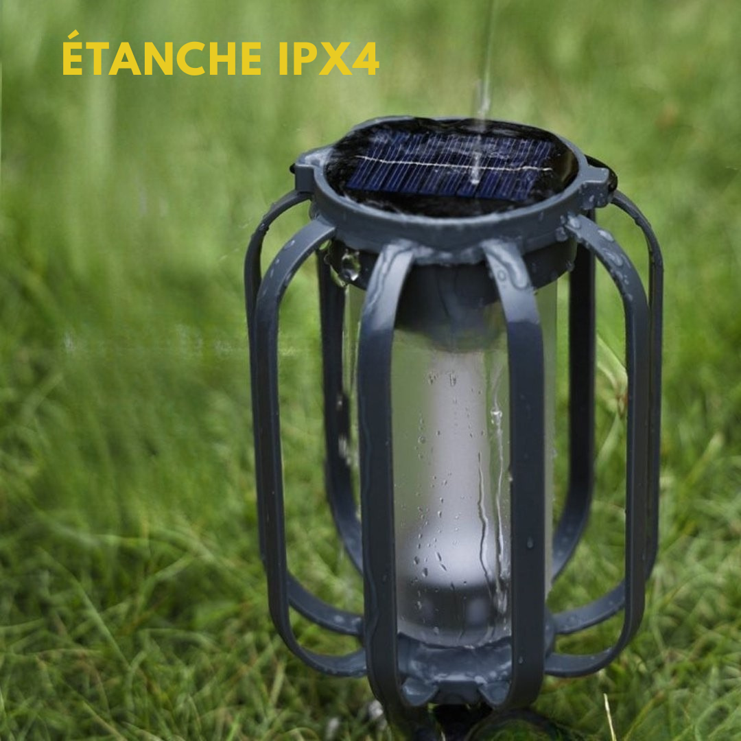 LumiFlamme™ - Lampe avec effet de flamme réaliste – Rechargeable via USB & énergie solaire