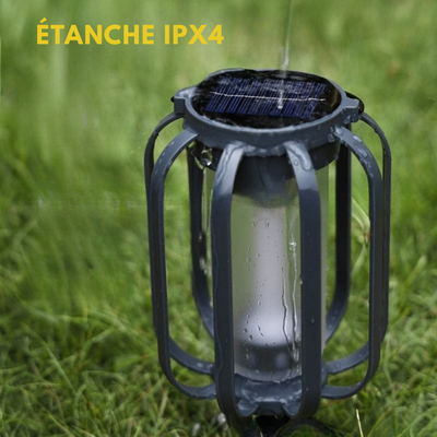 LumiFlamme™ - Lampe avec effet de flamme réaliste – Rechargeable via USB & énergie solaire