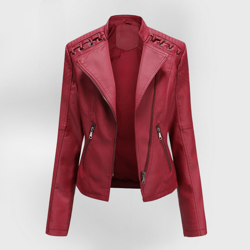 Léa™ | Veste classique en cuir souple