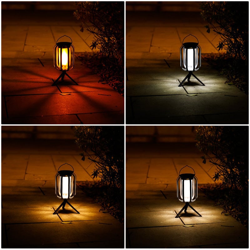 LumiFlamme™ - Lampe avec effet de flamme réaliste – Rechargeable via USB & énergie solaire