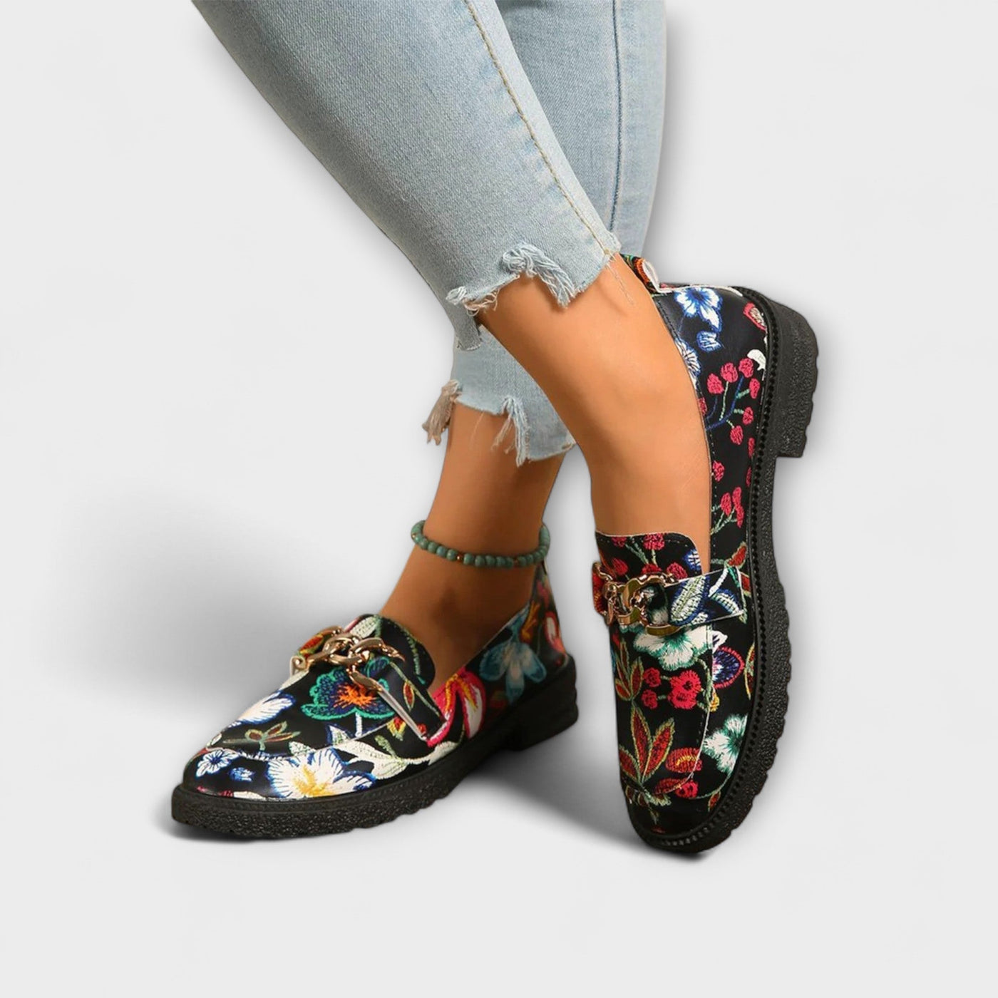 Maison Aorelle™ | Mocassins à Motifs Floraux Multicolores