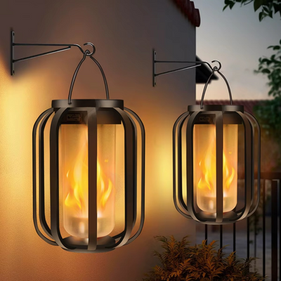 LumiFlamme™ - Lampe avec effet de flamme réaliste – Rechargeable via USB & énergie solaire