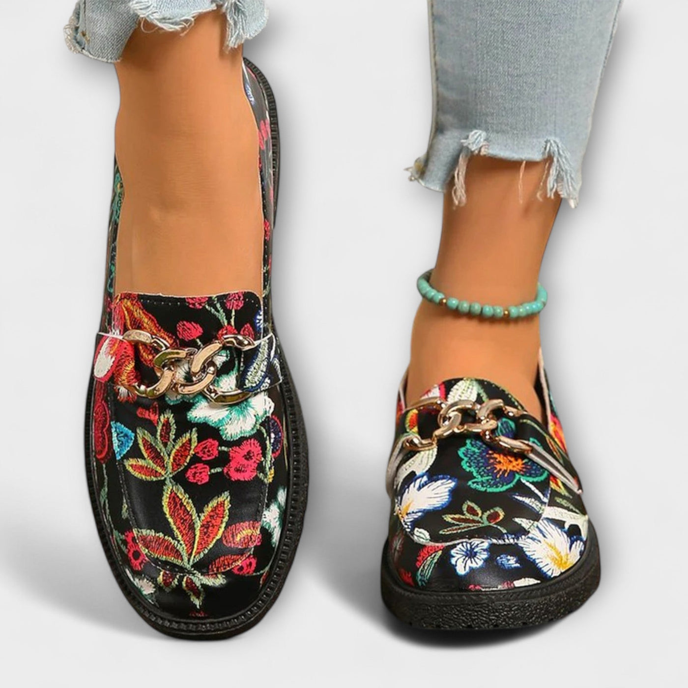 Maison Aorelle™ | Mocassins à Motifs Floraux Multicolores