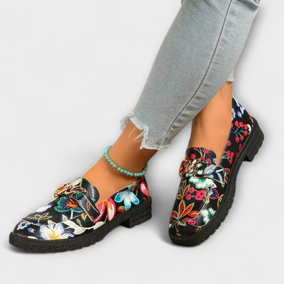 Maison Aorelle™ | Mocassins à Motifs Floraux Multicolores