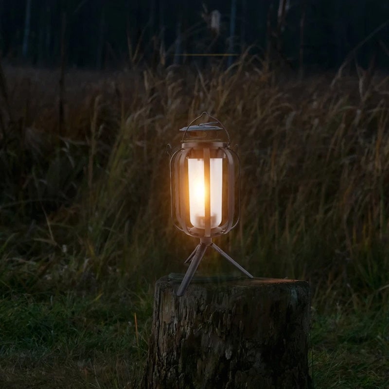 LumiFlamme™ - Lampe avec effet de flamme réaliste – Rechargeable via USB & énergie solaire