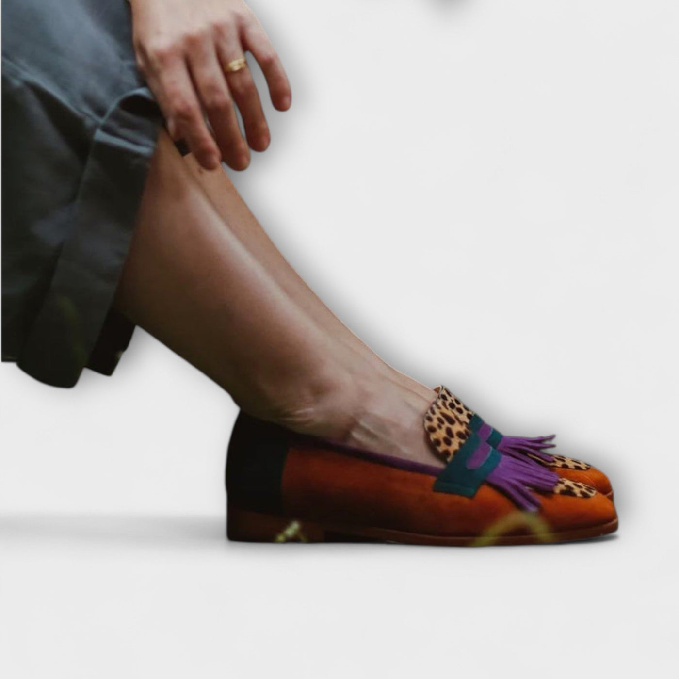Maison Aorelle™ | Mocassins Marron à Imprimé Léopard